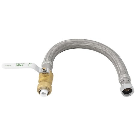 Jones Stephens 3/4in. Push Valves x 3/4in. FIP x 18in. Water Heater Connector C76617LF